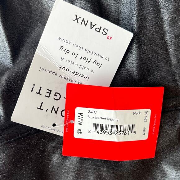 SPANX Faux Leather Legging Black Size Medium - Picture 4 of 5